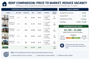 pricing rental to market rate to reduce vacancy