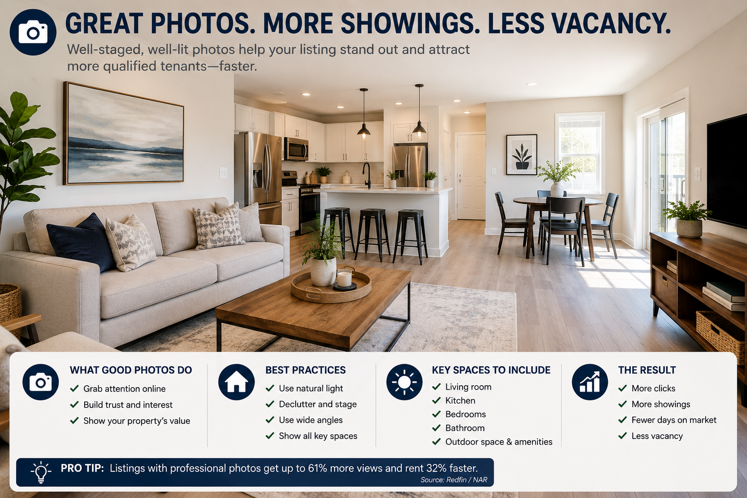 well-staged rental listing photos reduce vacancy