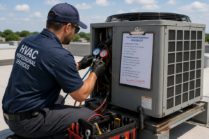 bi-annual HVAC servicing before heating and cooling season