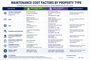single family vs multifamily maintenance cost comparison table