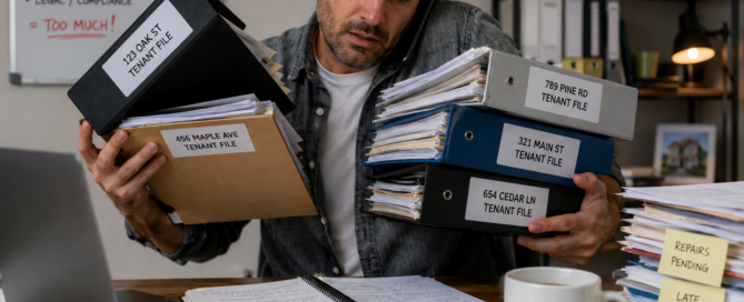 landlord overwhelmed managing multiple rental properties without systems