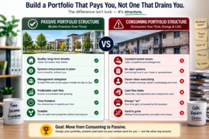 passive rental portfolio vs consuming portfolio structure comparison