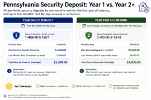 Pennsylvania security deposit limit year one year two
