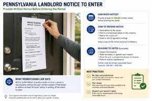 Pennsylvania landlord notice to enter rental property