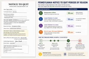 Pennsylvania eviction notice periods by reason